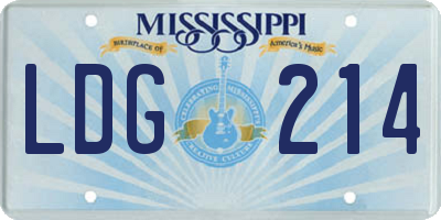 MS license plate LDG214