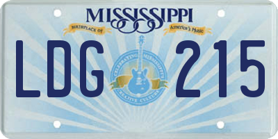 MS license plate LDG215