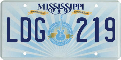 MS license plate LDG219