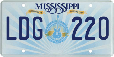 MS license plate LDG220