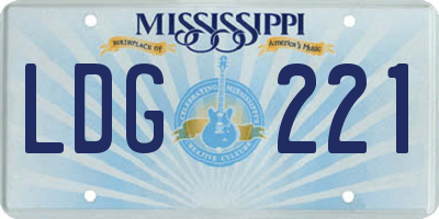 MS license plate LDG221