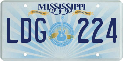 MS license plate LDG224