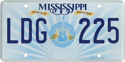 MS license plate LDG225