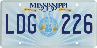 MS license plate LDG226