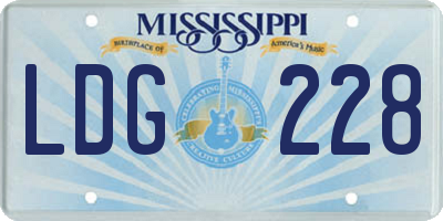 MS license plate LDG228