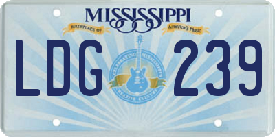 MS license plate LDG239