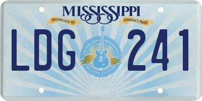 MS license plate LDG241