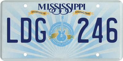MS license plate LDG246