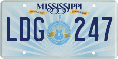 MS license plate LDG247