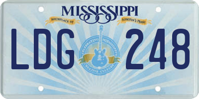 MS license plate LDG248