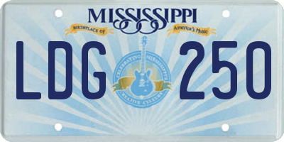 MS license plate LDG250