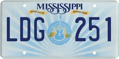 MS license plate LDG251