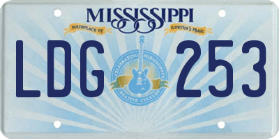 MS license plate LDG253