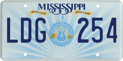 MS license plate LDG254