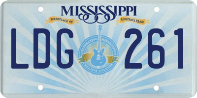 MS license plate LDG261