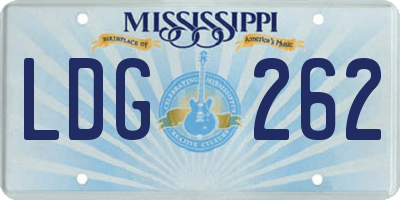 MS license plate LDG262