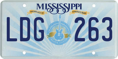 MS license plate LDG263