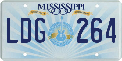 MS license plate LDG264