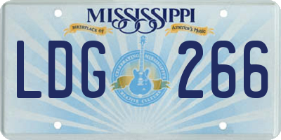 MS license plate LDG266
