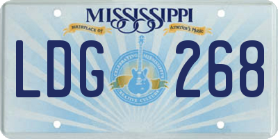 MS license plate LDG268