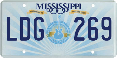 MS license plate LDG269