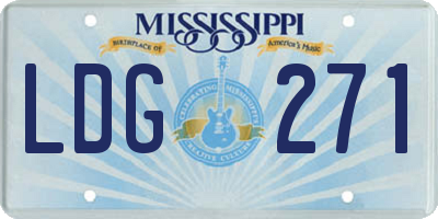 MS license plate LDG271