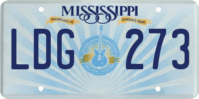 MS license plate LDG273