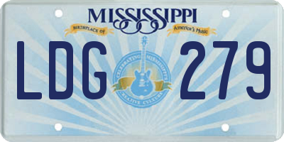 MS license plate LDG279