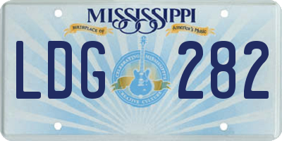 MS license plate LDG282