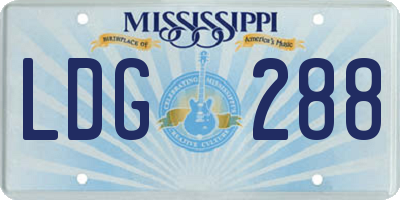 MS license plate LDG288