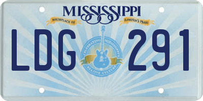 MS license plate LDG291
