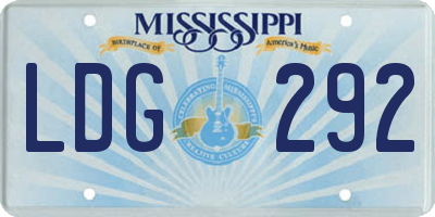 MS license plate LDG292