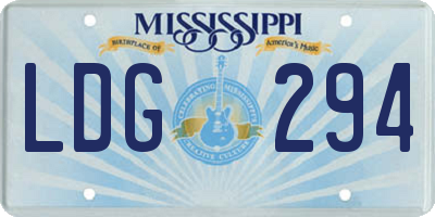 MS license plate LDG294