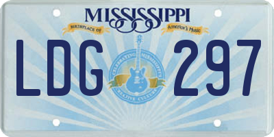 MS license plate LDG297