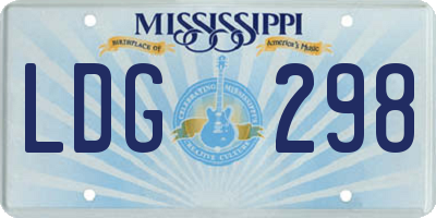 MS license plate LDG298