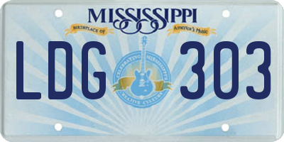 MS license plate LDG303