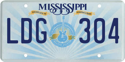 MS license plate LDG304