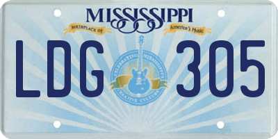 MS license plate LDG305