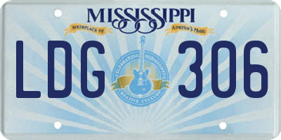 MS license plate LDG306