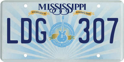 MS license plate LDG307
