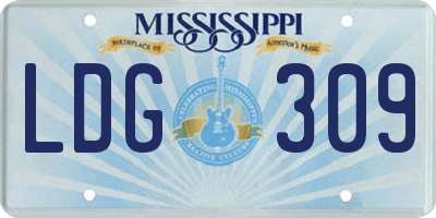 MS license plate LDG309