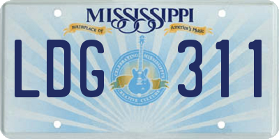 MS license plate LDG311