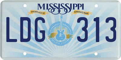 MS license plate LDG313
