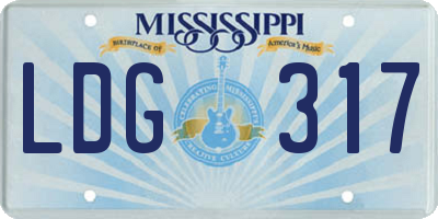 MS license plate LDG317