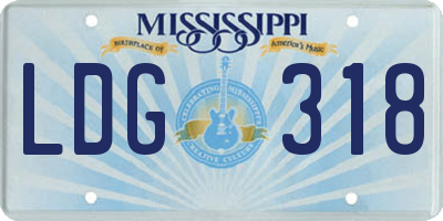 MS license plate LDG318