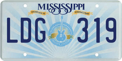 MS license plate LDG319