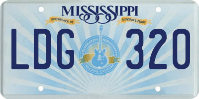 MS license plate LDG320