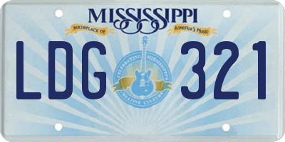 MS license plate LDG321