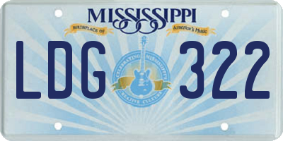 MS license plate LDG322