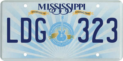 MS license plate LDG323